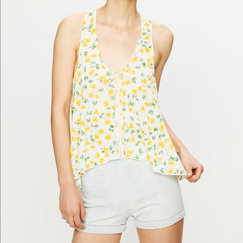 Free People Izzy Crotchet Back Tank Top Sz XS